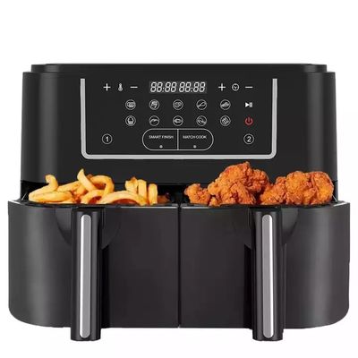 스마트 2400W 에어 프라이어 듀플 가시 투명한 창문 9L 디지털 두 구역 기술