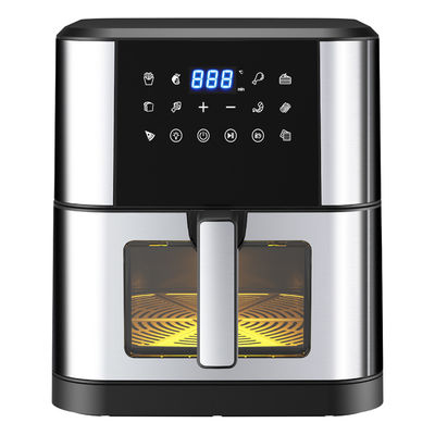 7L 창문 스테인레스 스틸 공기 프라이어 오븐 LED 터치 스크린 12 미리 설정하기 쉬운 청소 1800w 홈