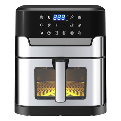 7L 창문 스테인레스 스틸 공기 프라이어 오븐 LED 터치 스크린 12 미리 설정하기 쉬운 청소 1800w 홈