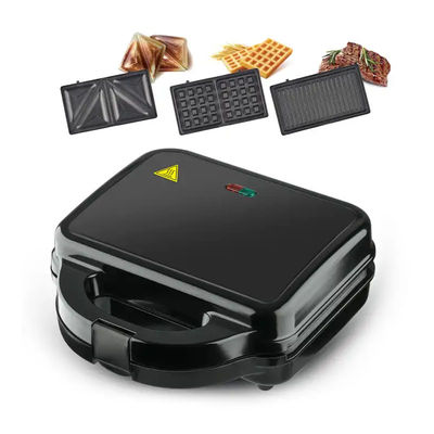 4 3 in 1 미니 와플 샌드위치 메이커 아침식사 토스터 850W