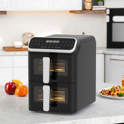 듀얼 스택 12 컬러 프레셋 6+6l 전기 디지털 에어 프라이어 싱크 듀얼 쿡 퓨전 With Visible Window Oven Type Option