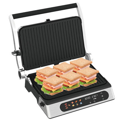 2000W 전기 디지털 빅 콘택트 BBQ 비스모킹 그릴 가정용 요리 기기 분리 가능한 4/6 슬라이스 파니니 메이커