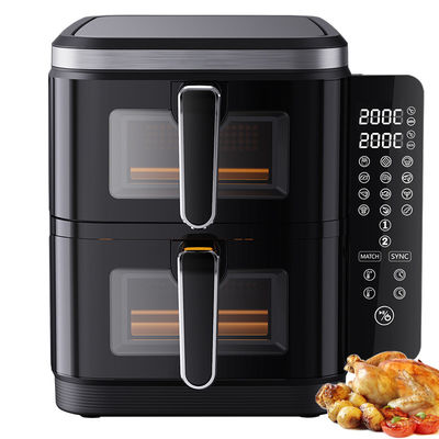 6l+6l 듀얼 스택 에어 프라이어 2800w 반착 코팅 현대 광장 디지털 제어 접는 LED 디스플레이 메뉴 전기 가구