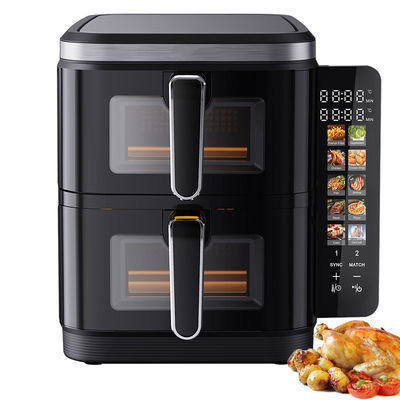 6l+6l 듀얼 스택 에어 프라이어 2800w 반착 코팅 현대 광장 디지털 제어 접는 LED 디스플레이 메뉴 전기 가구