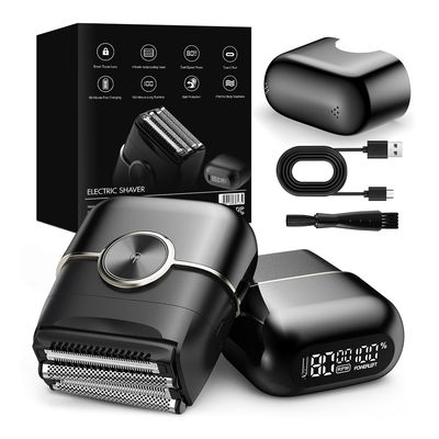 남성용 휴대용 미니 전기 면도기, 4중 날 마그네틱 플로팅 시스템 및 300mAh 배터리로 100분 작동