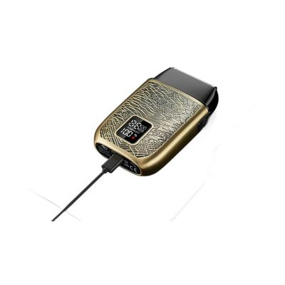 남성용 전문가용 전기 면도기, 500mAh 배터리, 스테인리스 스틸 면도날, 전신 세척 가능