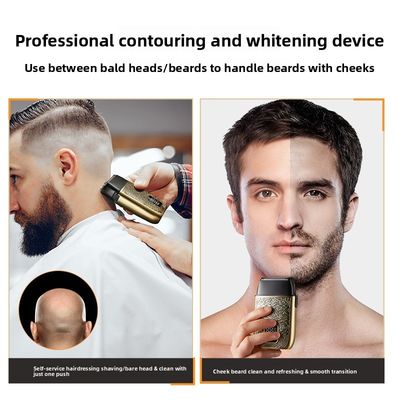 남성용 전문가용 전기 면도기, 500mAh 배터리, 스테인리스 스틸 면도날, 전신 세척 가능