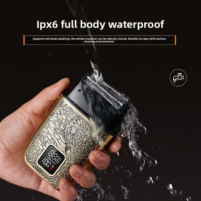 남성용 전문가용 전기 면도기, 500mAh 배터리, 스테인리스 스틸 면도날, 전신 세척 가능