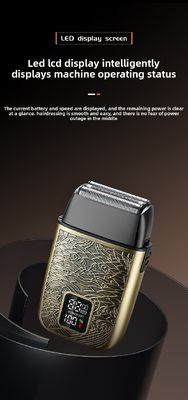 남성용 전문가용 전기 면도기, 500mAh 배터리, 스테인리스 스틸 면도날, 전신 세척 가능