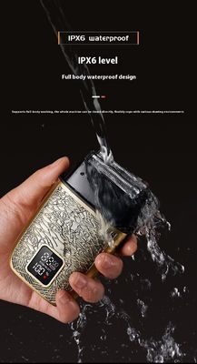 남성용 전문가용 전기 면도기, 500mAh 배터리, 스테인리스 스틸 면도날, 전신 세척 가능