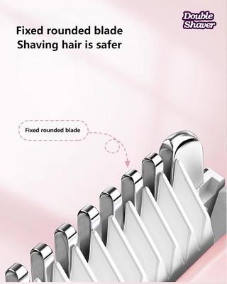 여성용 2-in-1 전기 면도기, 90분 작동 시간 및 400mAh 배터리 - 전신용 이중 헤드 트리머