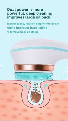 긴 손잡이 실리콘 바디 마사지 스크러버와 함께 완전 자동 재충전 전기 목욕 브러쉬