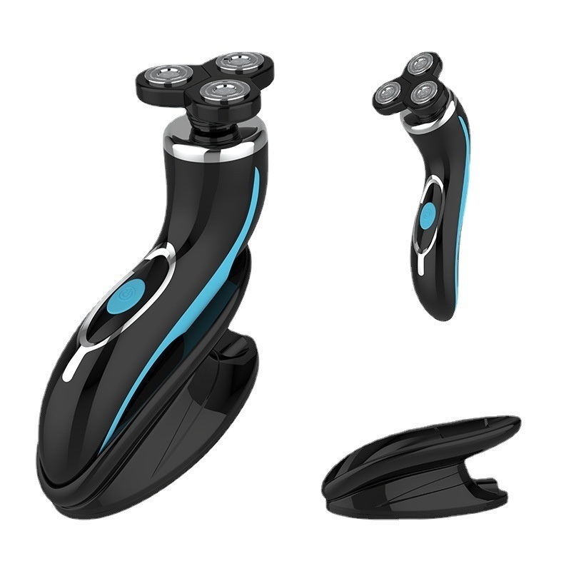 안면 사용용으로 스테인리스 스틸 블레이드 및 플라스틱 손잡이 가 있는 휴대용 남성용 전기 면도 기계