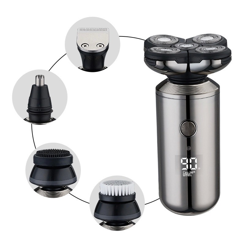 ANBOLIFE Smart Five-Blade Rechargeable Electric Shaver with Digital Display USB 파워드 및 남성용 무료 예비 부품